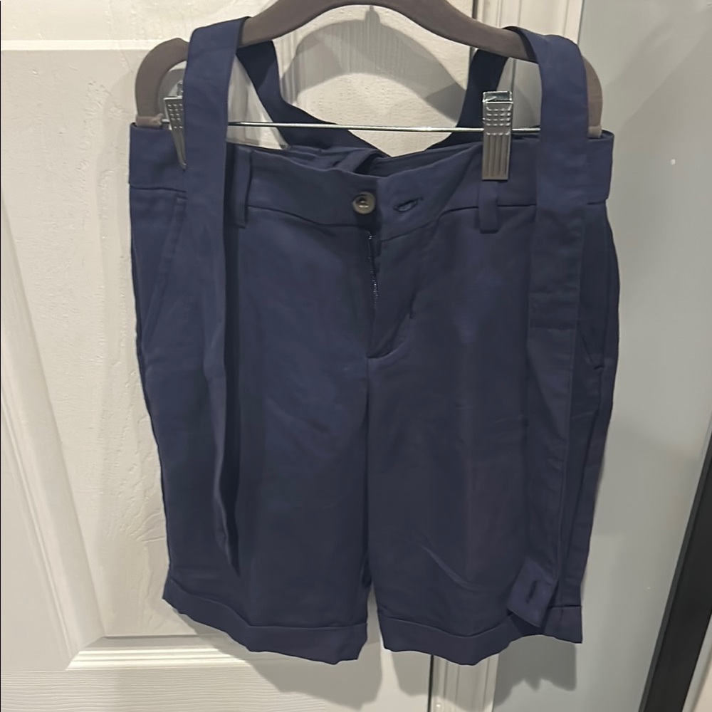 Navy Blue Shorts with Suspenders Janie, and Jack